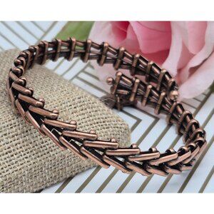 Alex and Ani Vintage Sixty-Six Gypsy Wrap Bracelet Gold Copper Tone One Size